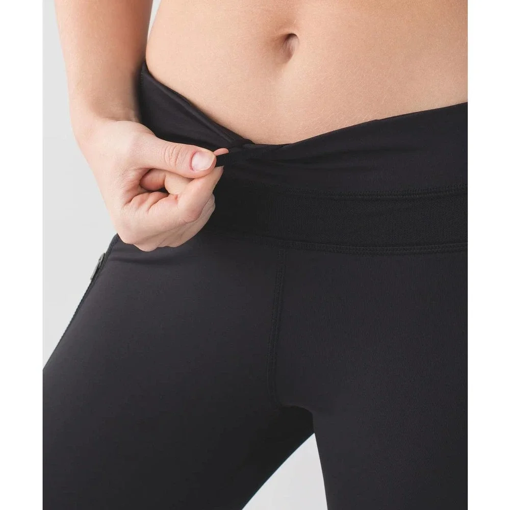 Lululemon Inspire Mesh Tight II Black 7/8 Leggings Size 6 - Picture 5 of 13